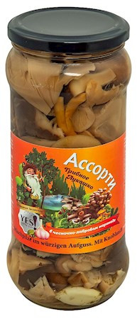 detail Nakládané houby asorti s česnekem 530g U.Z.