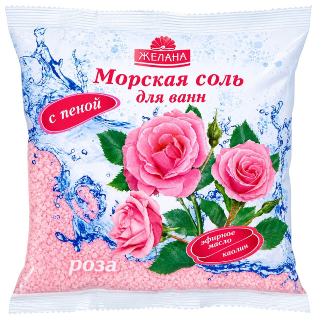 detail Koupelová sůl růže s pěnou-Kaolin 500g