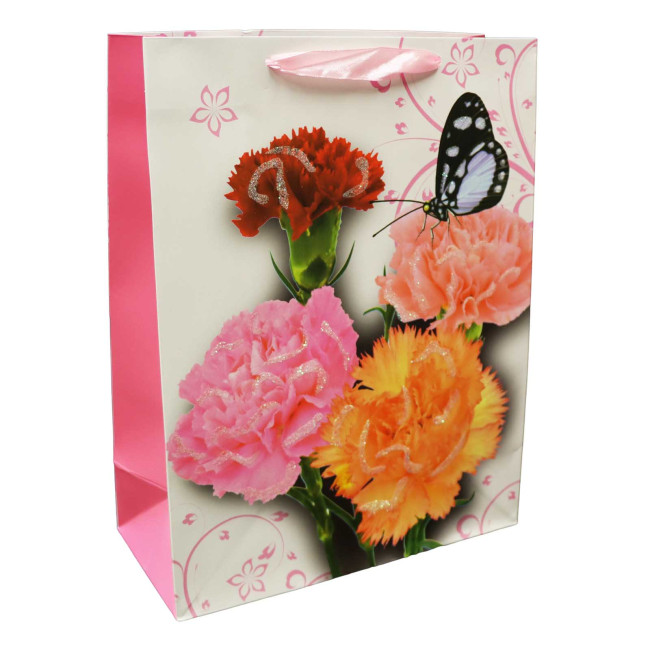 detail Dárková taška Hvozdík s motýlem 32*11cm