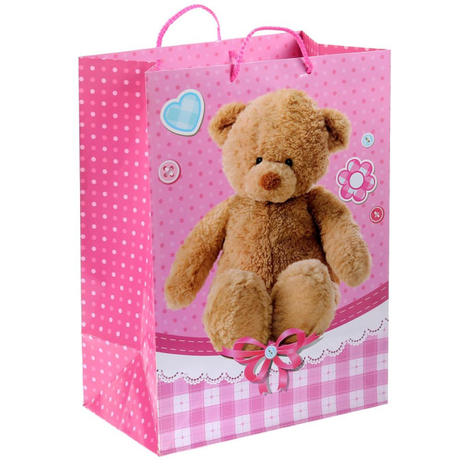 detail Dárková taška 44*32cm Mišky fialové