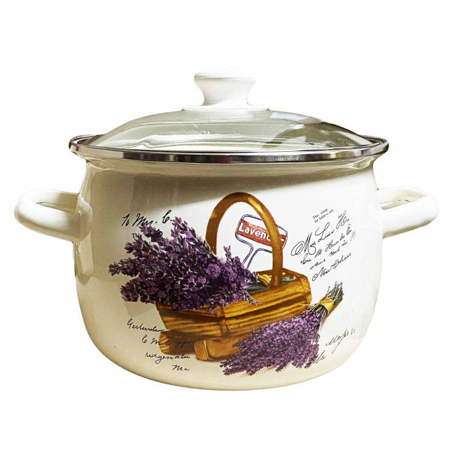 detail Smaltovaný kastrol Levandule 3,5L