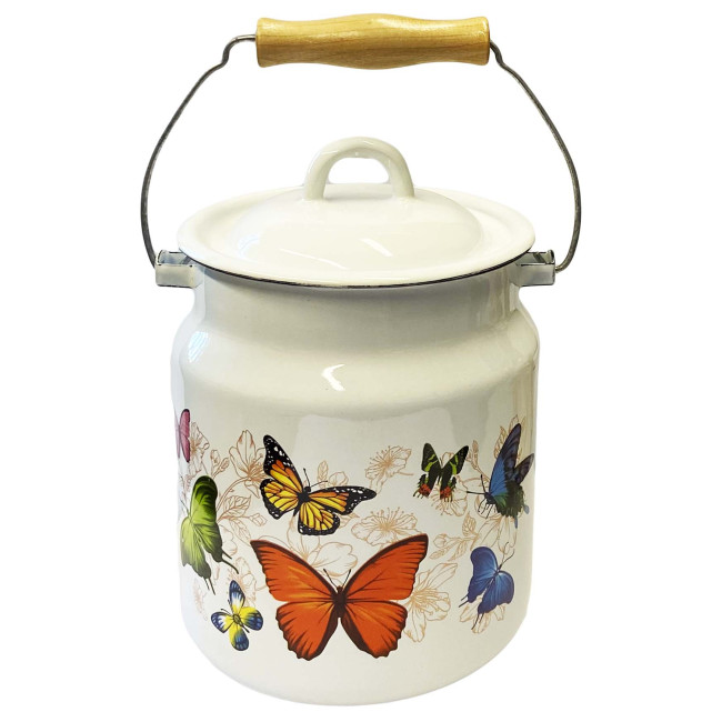 detail Smaltovaná bandaska (bidon) Motýli 3,3L