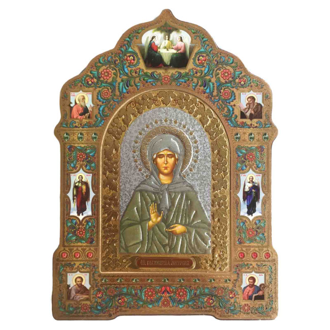 detail Ikona dřevěná Matrona 18x25cm