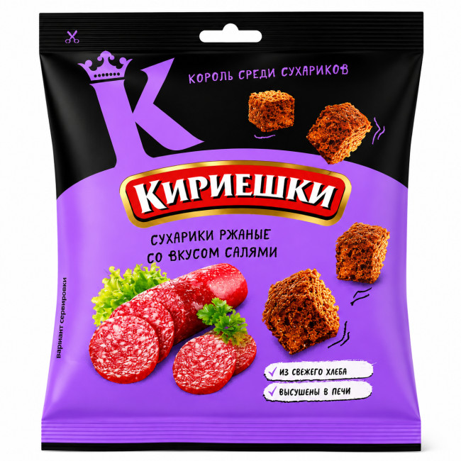 detail Suchariky se salámovou příchutí Kirieški 40g