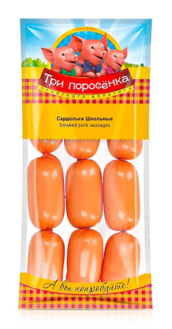 detail Sardelky školnye Tři prasatka 400g