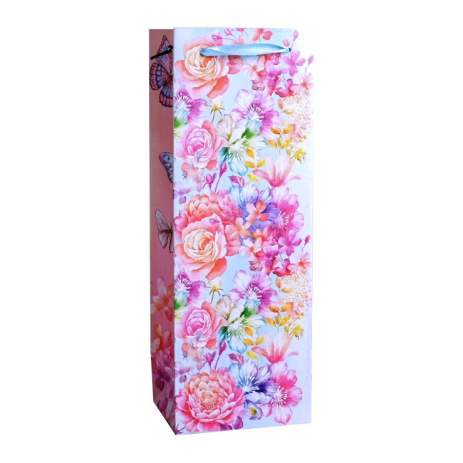 detail Dárková taška květiny 13x36cm