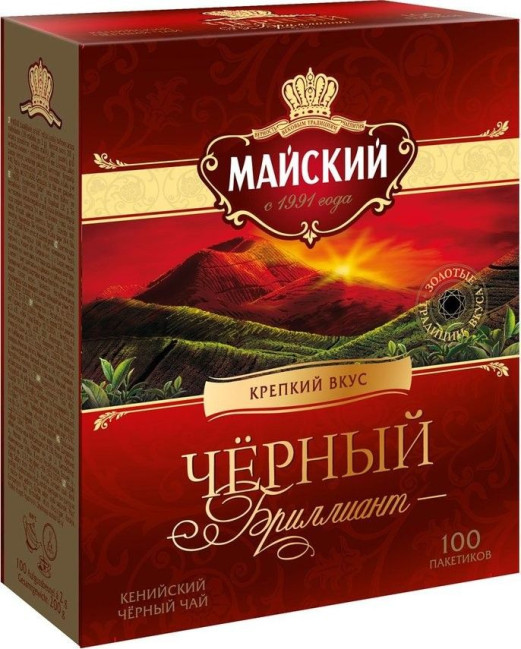 detail Čaj černý Černý Briliant 100*2g Mayskij