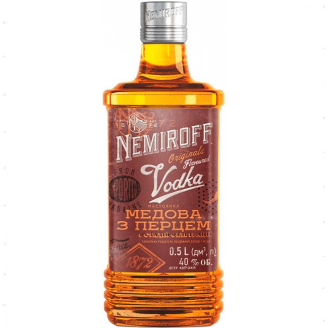 detail Vodka Nemiroff Honey Peper 0,5L 40%