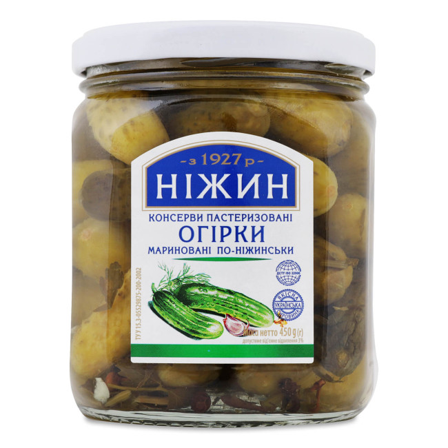 detail Nakládané okurky Po-nižynsku 450 g Nizhyn (čistá hmotnost: 230 g)