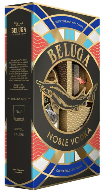 detail Vodka Beluga Noble 1L 40% +sklo