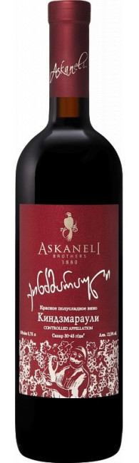 detail Červené polosladké víno Kindzmarauli 0,75L Askaneli