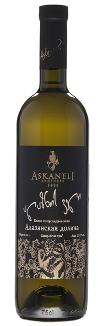 detail Polosladké bílé víno Alazani Valley 0,75L Askaneli