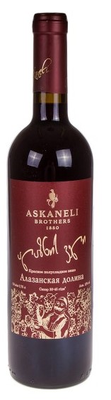 detail Červené polosladké víno Alazani Valley 0,75L Askaneli