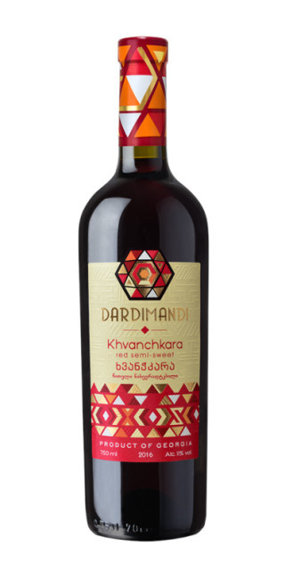 detail Červené polosladké víno Khvanchkara 12 % 0,75 l Dardimandi