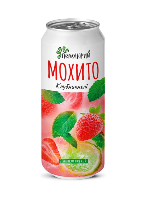 detail Koktejl Mojito Jahodový Alk 0% 0,45l Lemonary