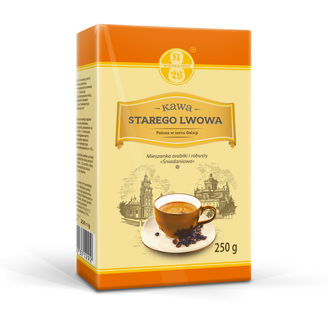 detail Mletá káva Arabika a Robusta Snídaňková 250g Káva Starého Lvova
