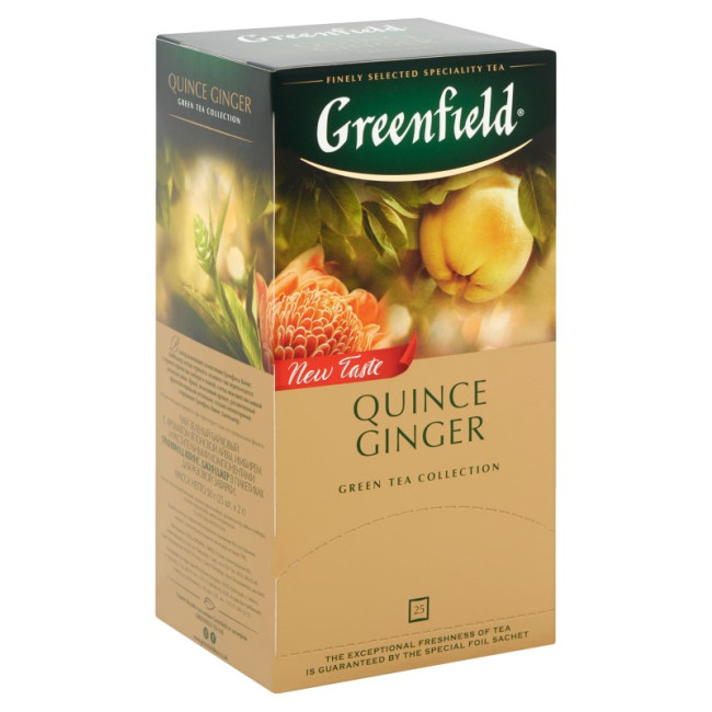 detail Zelený čaj Quince ginger 25*2g Greenfield
