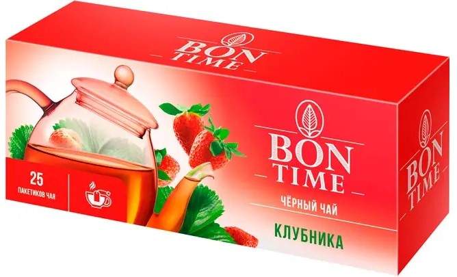detail Černý čaj s příchutí jahod 37,5g 25*1,5 Bon Time
