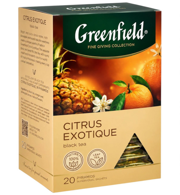 detail Černý čaj Citrus Exotique 20×1,8g Greenfield