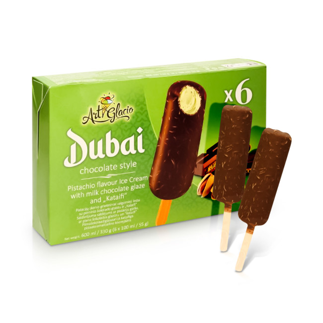detail Zmrzlina Eskymo Dubai s pistáciemi a kataifi těstem 6×55 g Art Glacio