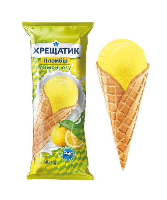 detail Zmrzlina s příchutí yuzu v oplatkovém kornoutu 90g Kheshatik