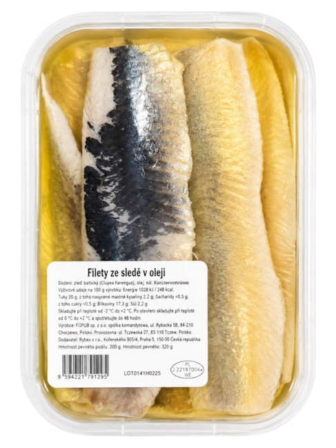 detail Filety sledě v oleji 500g Fishfood