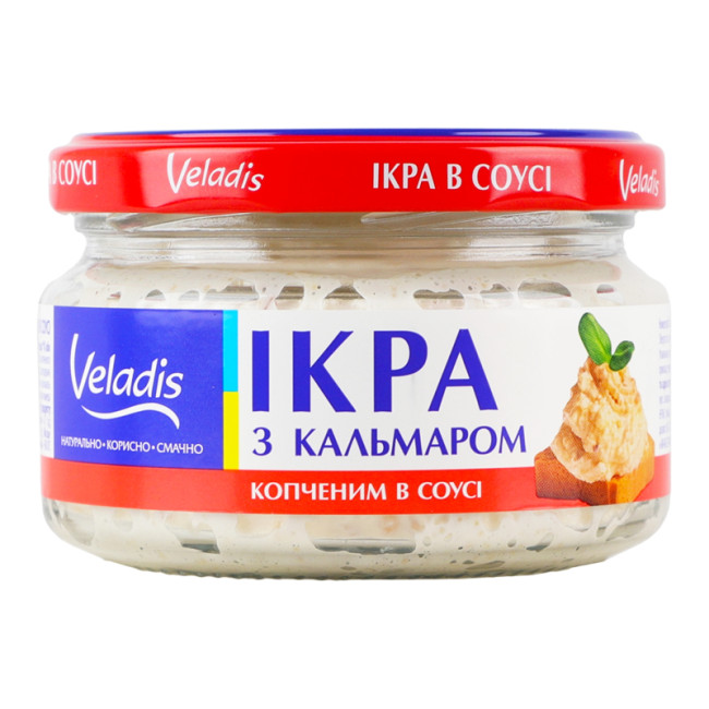 detail Sleďový kaviár s uzeným kalamárem v omáčce 160g Veladis