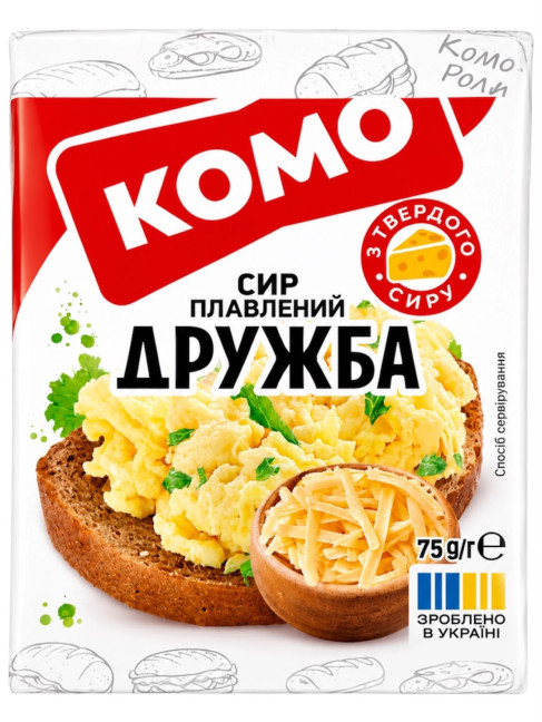 detail Tavený sýr Družba 75g KOMO