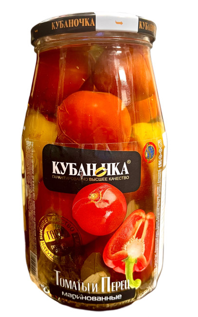 detail Rajčata nakládaná s paprikou 800g Kubanočka