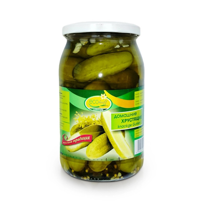 detail Domácí křupavé nakládané okurky 890 g (čistá hmotnost: 420 g) Ekohoff