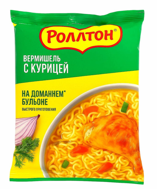 detail Nudle s kuřecím masem na domácím vývaru 60 g Rollton