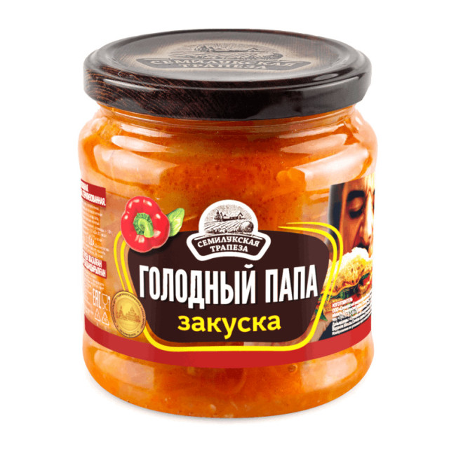 detail Zakuska Hladový táta 460g Semilukskaja Trapeza