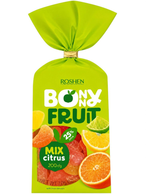 detail Želé Bonny-fruit citrus mix 200g Roshen