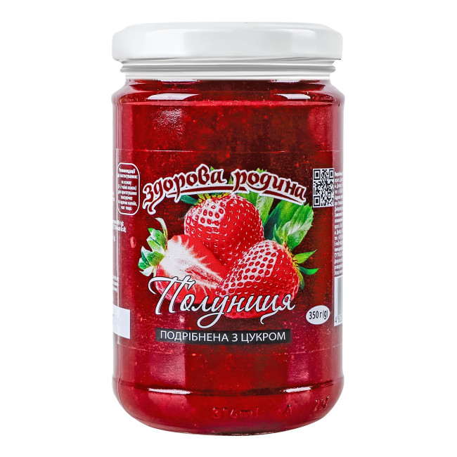 detail Drcené jahody s cukrem 350g Zdorova rodyna