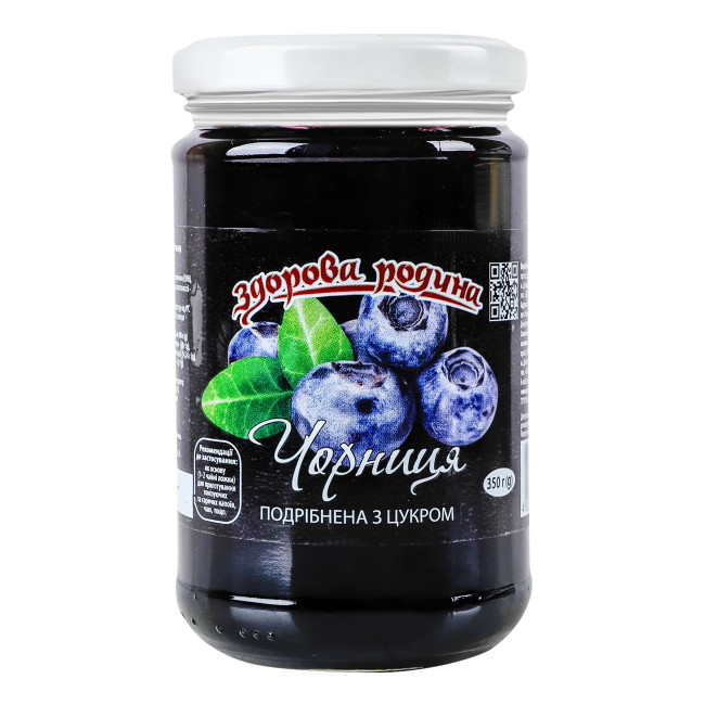 detail Drcená borůvka s cukrem 350g Zdorova rodyna