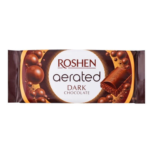 detail Hořká bublinková čokoláda Roshen 80 g