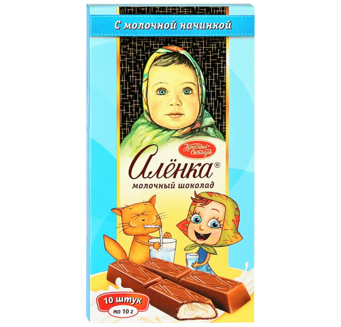 detail Mléčná čokoláda s náplní Alenka 90g (10 × 9 g)