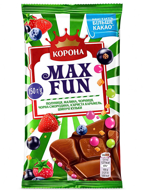 detail Mléčná čokoláda MAXFUN 