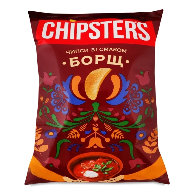 detail Bramborové chipsy s příchutí Boršč 100g Chipsters