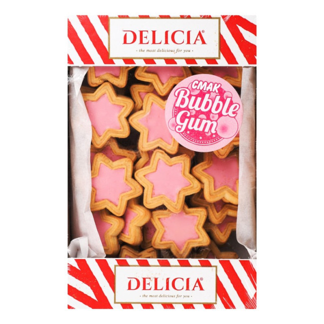 detail Sušenky s příchutí Bubble Gum „Super Star“ 500g Delicia