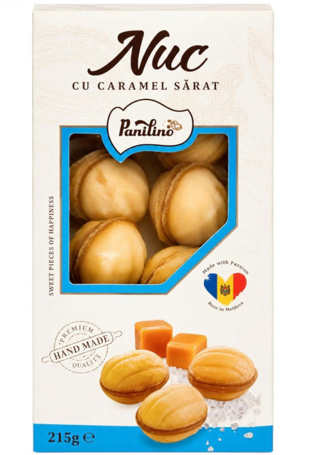 detail Sušenky Oříšky se slaným karamelem 215g Panilino