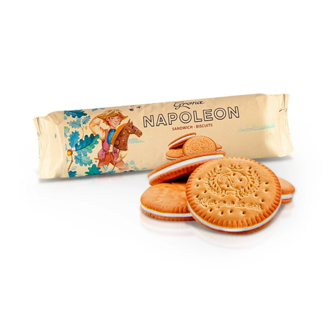 detail Sušenky-sandwich s vanilkovou náplní Napoleon 240 g Grona