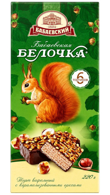 detail Oplatkový dort Babaěvskaja Běločka 220g Babaěvskij