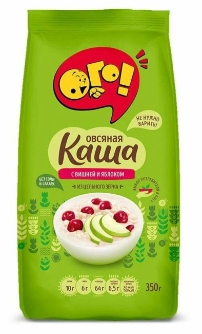 detail Ovesné kaše s višni a jablko 350g OGO