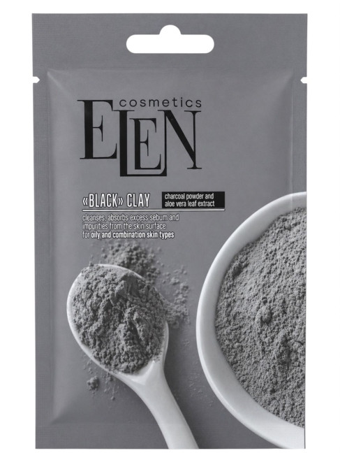 detail Černý hlína s aktivním uhlím a extraktem Aloe Vera 40g Elen
