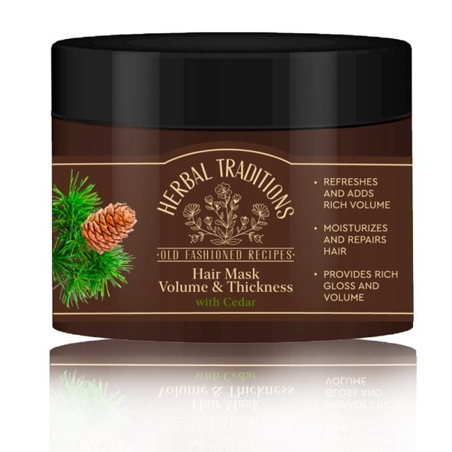 detail Maska na vlasy s cedrem pro objem a sílu 300 ml Herbal Traditions