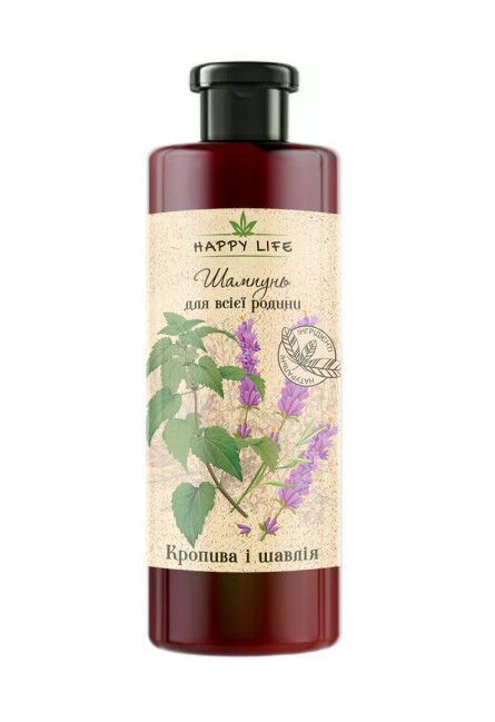 detail Rodinný šampon Kopřiva a šalvěj 1000 g Happy Life