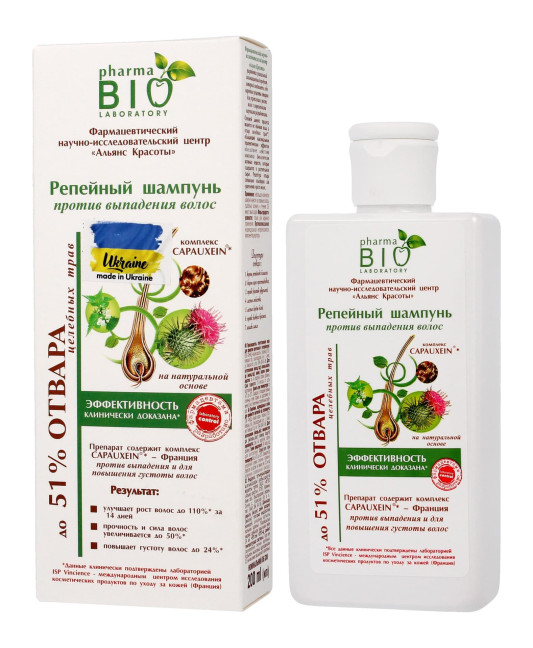 detail Šampon proti vypadávání vlasů s lopuchem 200 ml BIO pharma