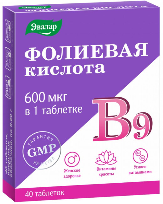 detail Kyselina listová B12 a B6 40 tablet 8,8g Evalar