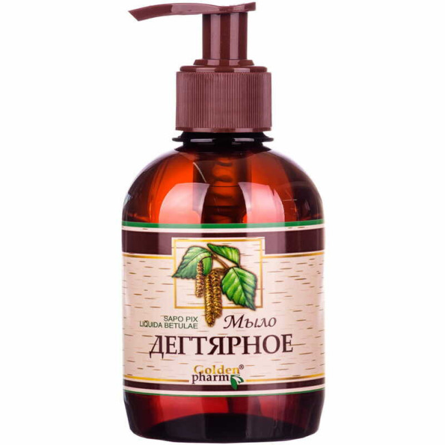 detail Tekuté dehtové mýdlo na obličej 270 ml Golden Pharm